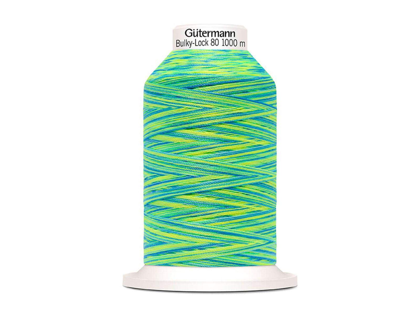 The hüpfende Komma Gütermann Bulky-Lock Multicolour Bulky Yarn No. 80 Lime Blue 1000 m