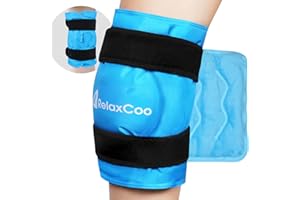 RelaxCoo XXL Knee Ice Pack Wrap Around Entire Knee After Surgery, Gel Ice Pack for Knee Injuries Reusable, Large Cold Pack for Pain Relief, Swelling