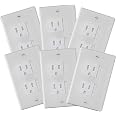 6-Pack Self-Closing Outlet Covers - Child Proof Safety Plates For Standard Center Screw Outlets