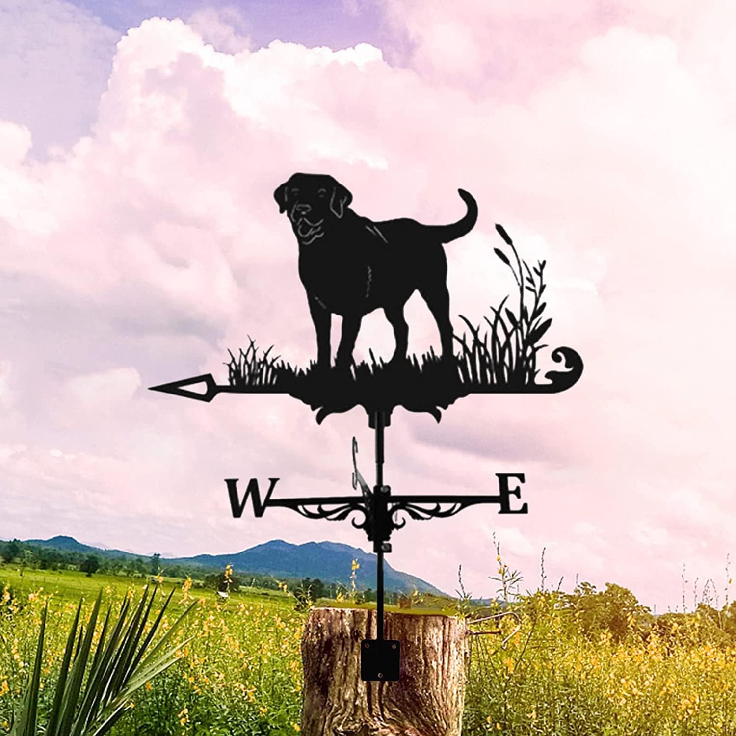 Weathervanes - 3D Animal Metal Weather Vane, Roof Weather Vane Wind Direction Indicator Roof Decoration Accessories for Garden Patio Roof Decoration (Dog)