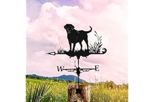YFEIQI 3D Animal Metal Weather Vane, Roof Weather Vane Wind Direction Indicator Roof Decoration Accessories for Garden Patio Roof Decoration (Dog)