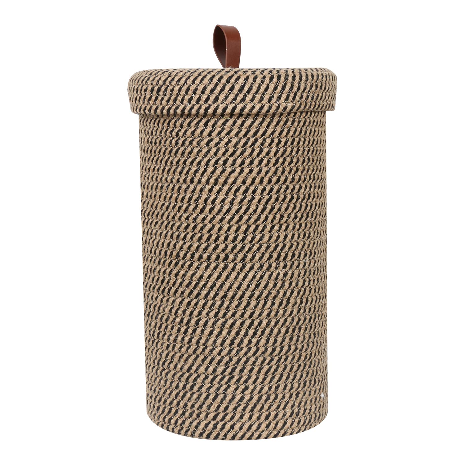 Jute-Toilettenpapierkorb Mit Deckel – Für 3 Mega-Rollen, Mit Wasserdichtem Einsatz, 17,8 X 34,3 Cm, Natürliche Jute