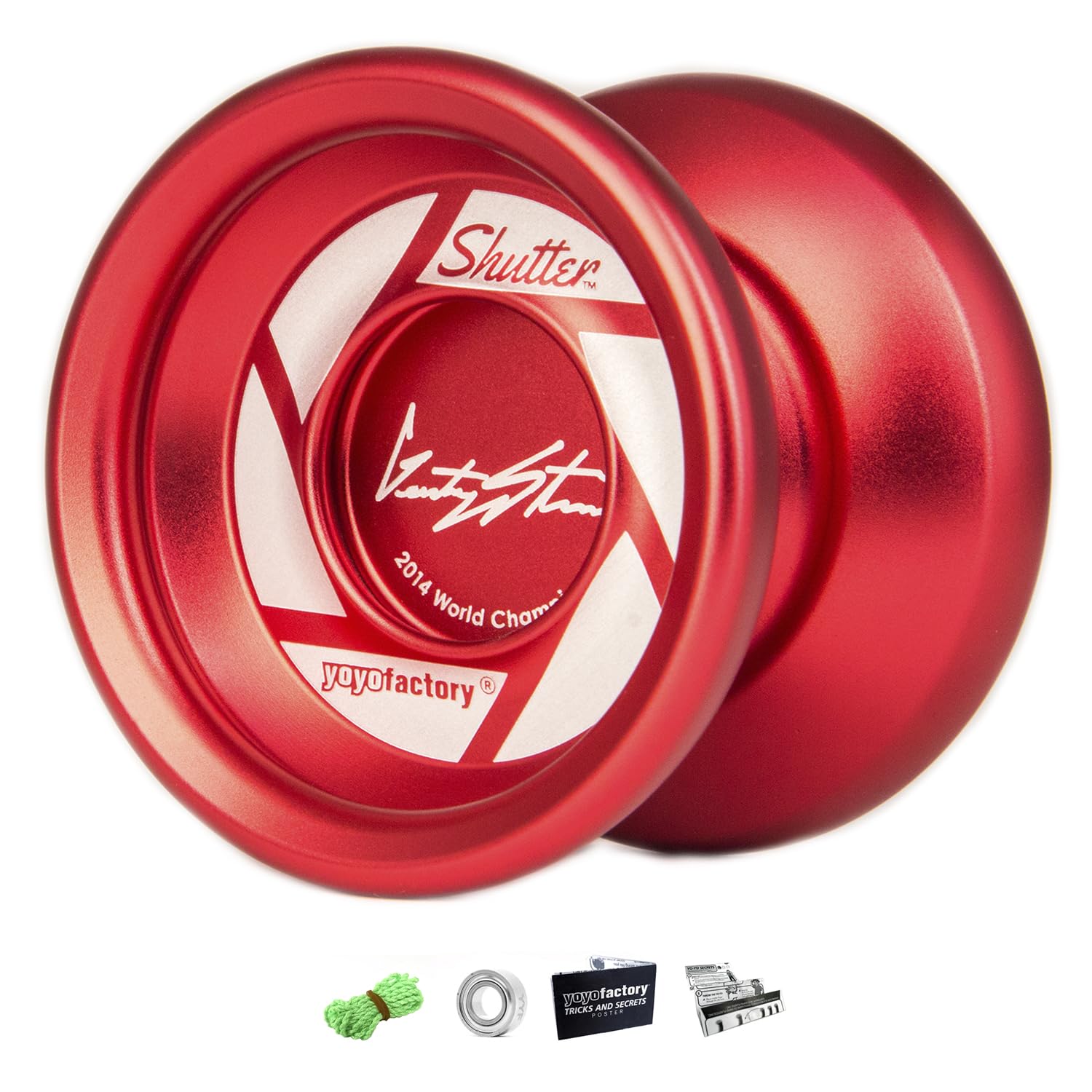 YOYO FACTORY SHUTTER Aluminium Yo-Yo - Red, World Yoyo Champion Pro Model