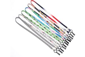 HOLLOSPORT 6Pcs Colorful Face Mask Lanyard Strap Holder for Kids and Adults, 0.8 x 70cm Double Clip Lanyard with Fun Patterns for Hanging Around Neck