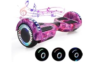 Bosvell Hoverboard for Kids Ages 6-12, Girls, Boys - All Ages,Hover Board with Bluetooth 6.5" LED Wheels and Headlight.Self Balancing Hover Boards Max Speed 8.5 mph, Max Range 8.5 miles,Two Powerful 250W Dual Motors (Galaxy Purple)