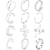 SAMOCO 12Pcs Arm Cuffs for Women Upper Arm Cuff Bracelets Bangle Armlet Adjustable Armband Cuff Bracelet Set