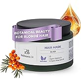 Bio Botanic Oil Hair Mask for Blonde & Bleached Hair | Deep Hydration & Anti-Brass Treatment | Enriched with Organic Wheat Germ & Obliphica Oil | Blue Pigment Formula | SLS-Free, Paraben-Free | 250ml