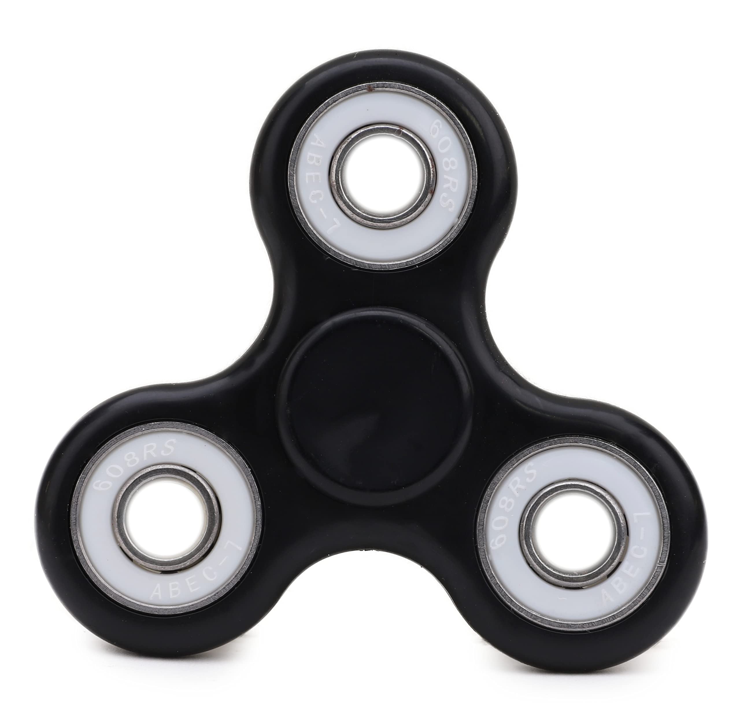Toyland® Fidget Hand Spinner - Stress and Anxiety Relief - Assorted Colours (Black & White Rings)