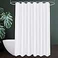 Rideau De Douche Extra Long 133x220 Cm - Tissu Polyester Imperméable Anti-moisissure - Blanc - Avec 12 Crochets - 6
