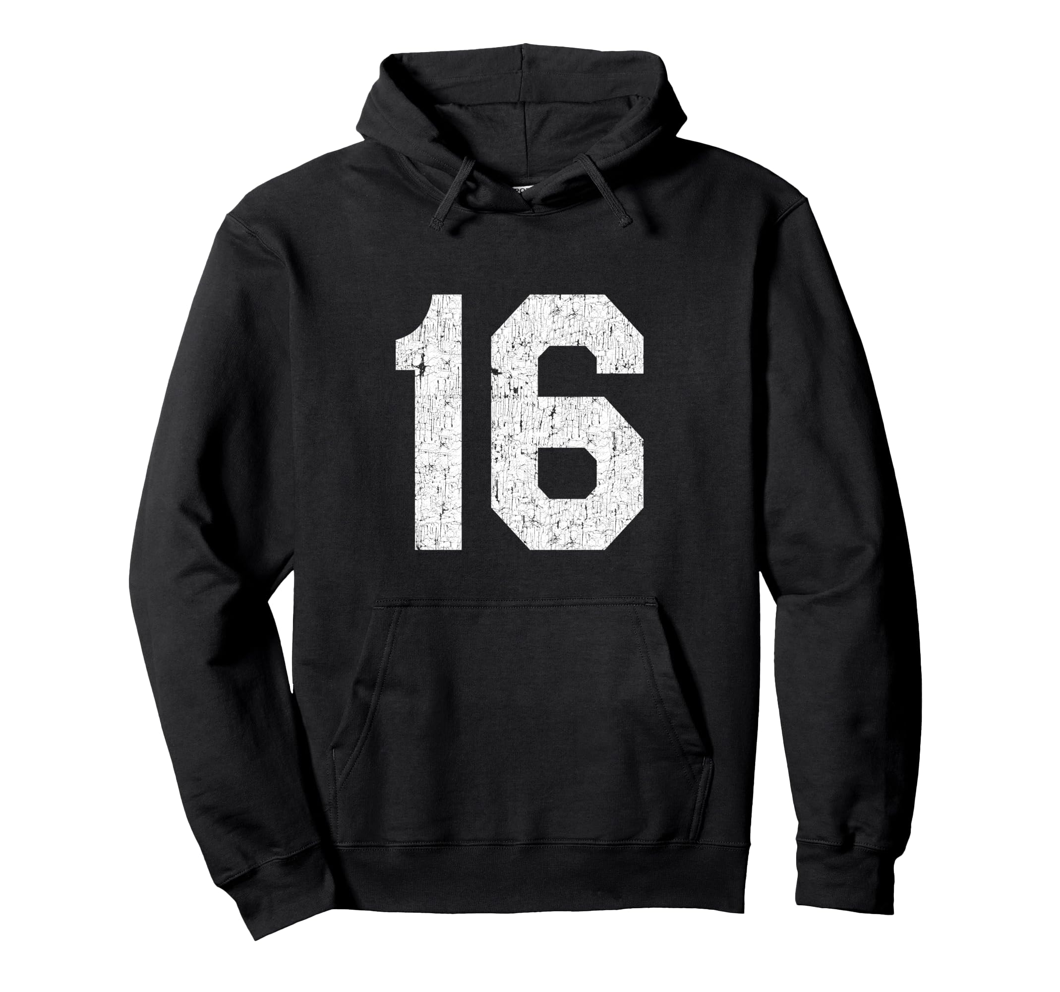 Photo 1 of #16 Jersey Uniform Varsity Sports Number, 16th Birthday Pullover Hoodie