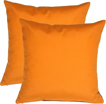 Amazon Com Pillow Decor Sunbrella Outdoor Pillow Tangerine