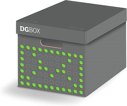 LAVATELLI DG Box Caja en Carton, Gris/Verde, 32 x 44 x 28 cm: Amazon.es: Hogar
