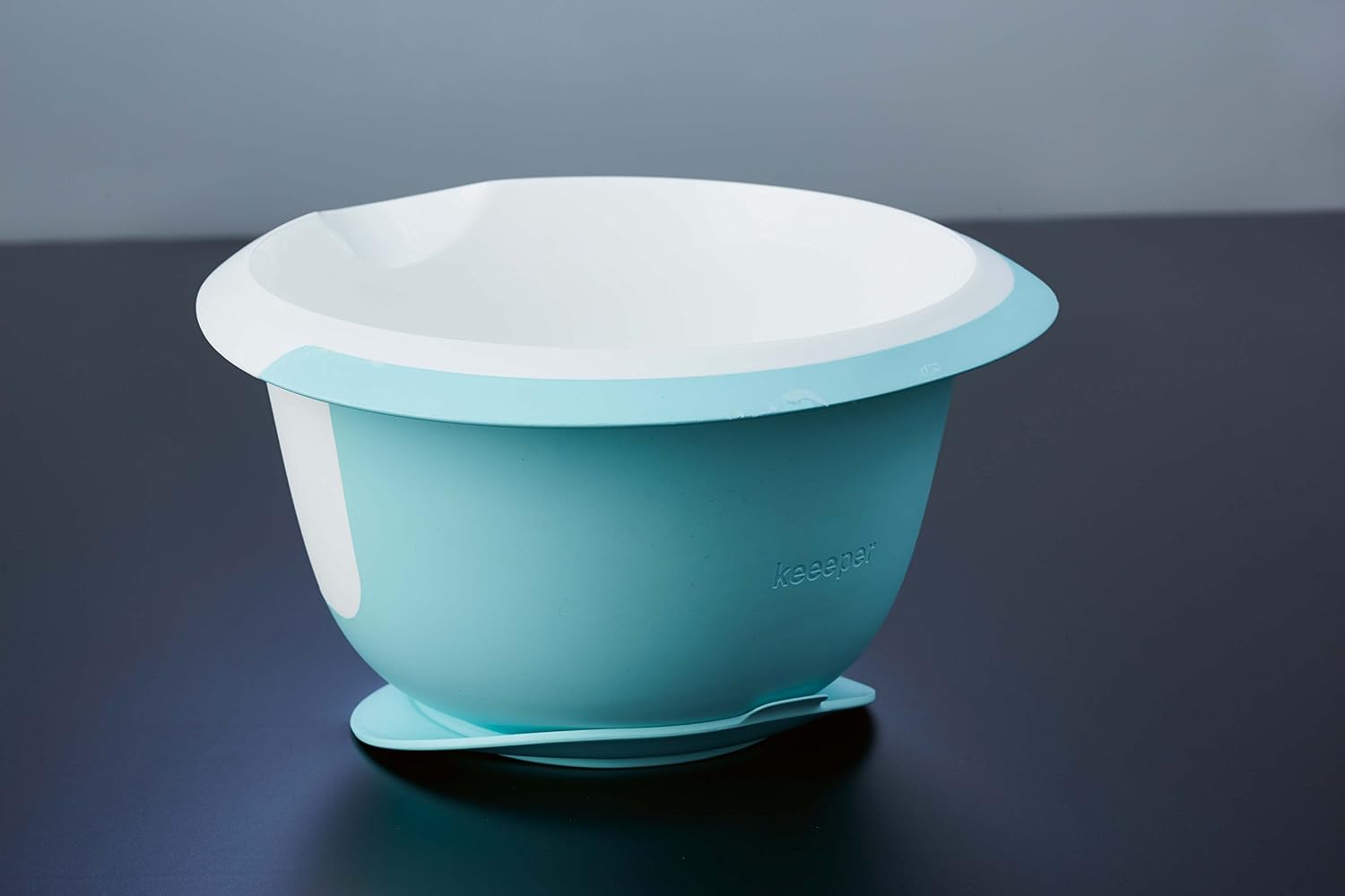 keeeper Mixing Bowl with Suction Cup and Non-Slip Surface, BPA-Free Plastic, 3.5 Litre, Mariella, Mint Green/White - Image 5