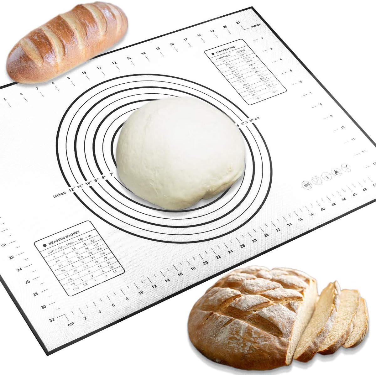 Conleke Silicone Pastry Mat for Pastry Rolling with Measurements, 15