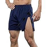 Deyeek Unisex Tear Away Shorts 3-inch Knee Hip Replacement Kit After Surgery Post Surgery Cotton Shorts Without Pocket