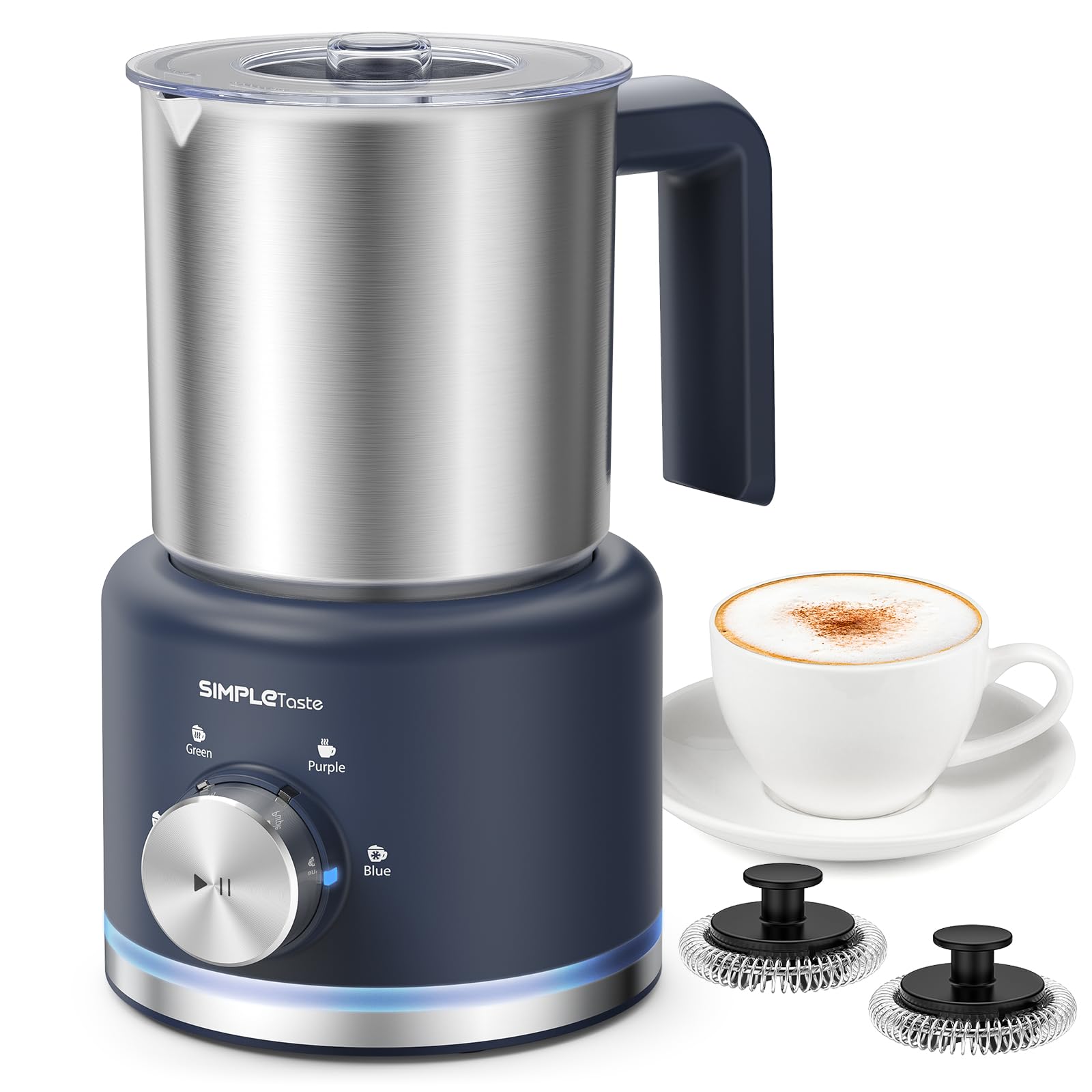 Photo 1 of SIMPLETASTE Milk Frother, 4 in 1 Electric Milk Steamer, 16.91oz/500ml Automatic Warm and Cold Foam Frother for Coffee, Latte, Macchiato, Cappuccino, Hot Chocolate