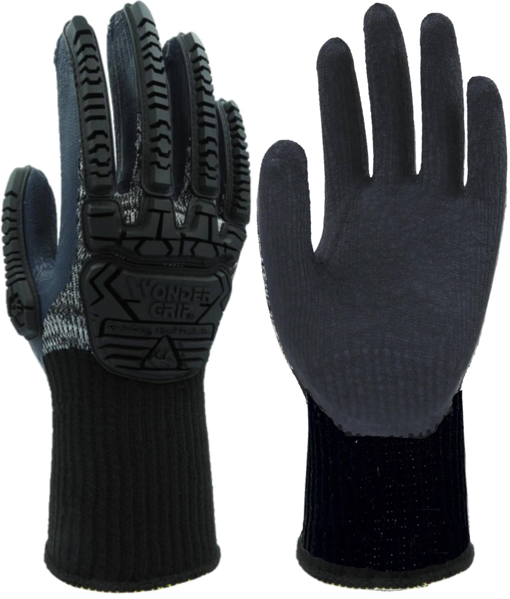 Wondergrip - Ironshield - WG-33FP Safety Gloves - Double Latex Coating - TPR Reinforcement - High Grip - Impact Protection - Heat & Cold Resistant - Durable - Grey - XX Large