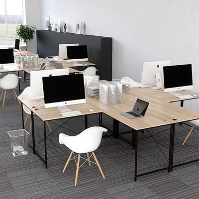 Buy Bestier L Shaped Computer Desk With Rgb Black Gaming Mouse Pad Adjustable 59 Corner Or 95 Extra Long Desk With Monitor Stand Home Office Working Gaming Table With Cord Management Oak Extra Long L Shaped Desk