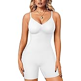 Irisnaya Women Slimming Bodysuits Shapewear Tops Tummy Control Body Shaper Spaghetti Strap Camisole Leotards Bodycon Jumpsuit