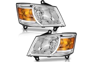 WEELMOTO Headlights Assembly Pair for 2008-2010 Dodge Grand Caravan, Headlight Assembly Compatible with 2008 2009 2010 Dodge 