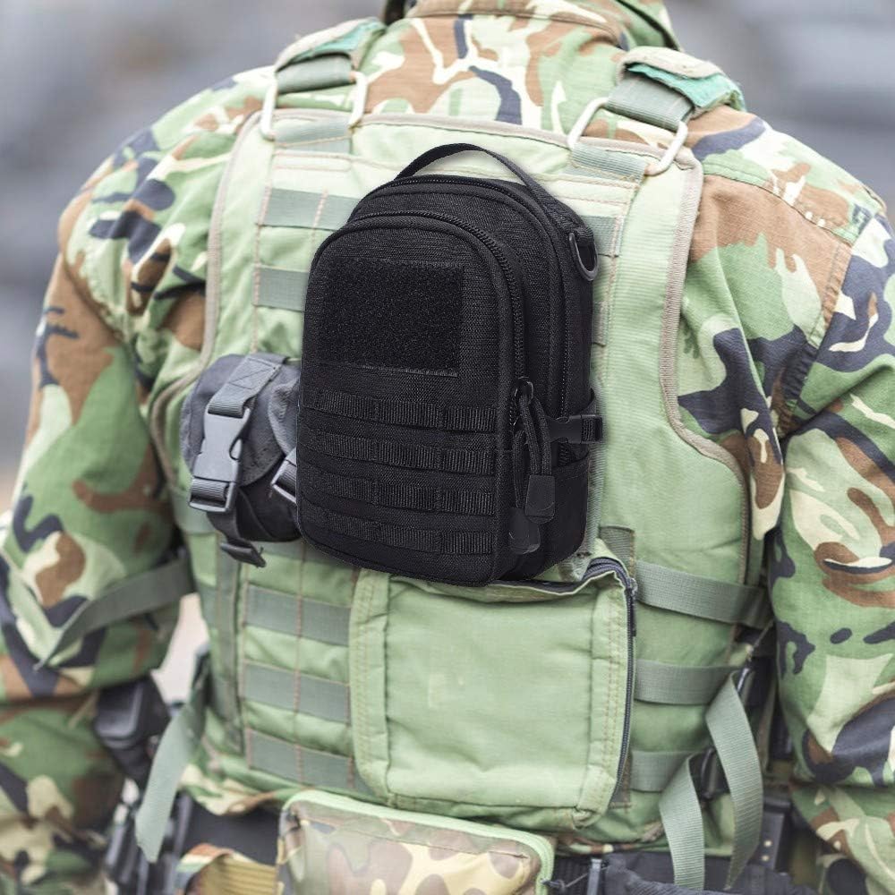 Tactical Molle Pouch, EDC Bag Waist Hanging Bag Waterproof for Camping Hiking Trekking, Black - Image 5