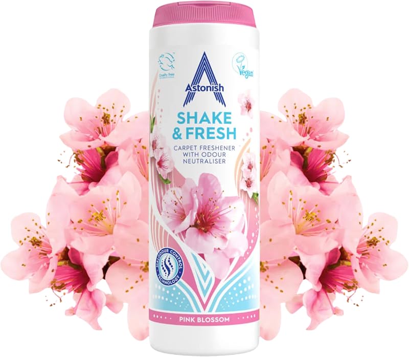 Astonish Shake & Fresh Carpet Freshener Pink Blossom 350g