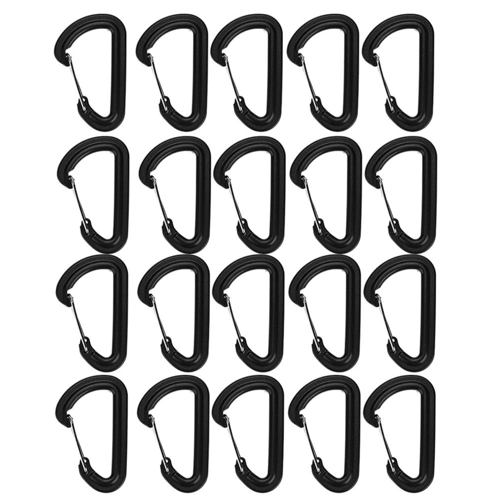 VOBOR 20Pcs Locking carabiner, Mini Keychain Caribeaner Clip, Plastic D Shape Locking Carabiner Quick Link Keychain for Outdoor Sports Hiking Climbing