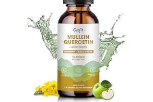Catfit Mullein Drops for Lungs - Mullein Leaf Extract Liquid Supplement - Lung Cleanse for Smokers - Powerful Mullein Tincture for Immune, Skin and Respiratory Health Support - Apple Flavor - 2 Fl Oz