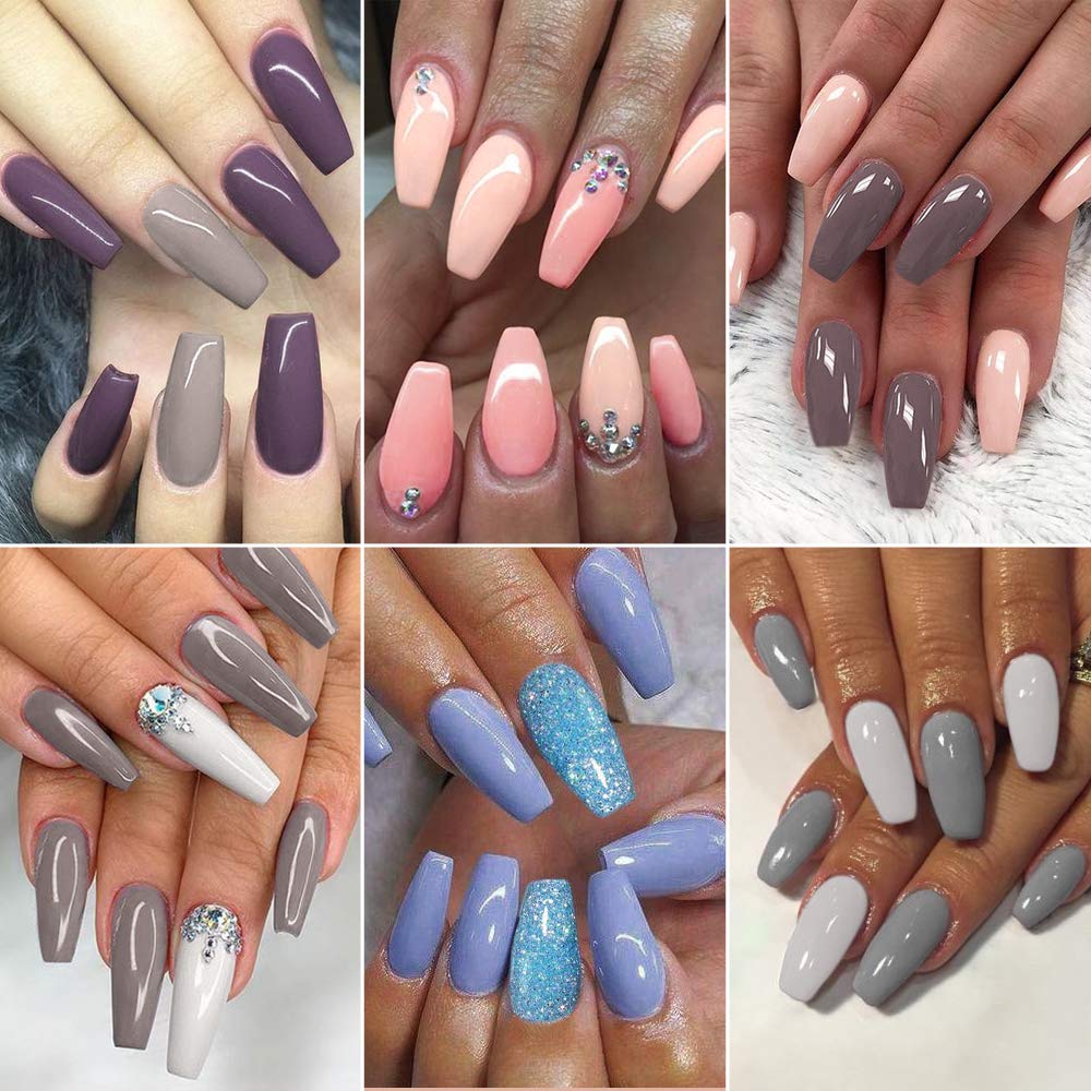 Dip Powder Nails Color Set With 10 PCS Dip Powders Nails No Nail Lamp Needed for French Nail Manicure Nail Art: Beauty