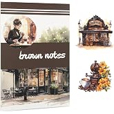 Dizdkizd Halloween Scrapbooking Sticker Book, Coffee Journaling Stickers for Adults, 190pcs Pre-Cut PET and Paper Decals for Card Making, Planner, Gift Tags and Crafts - Brown