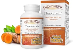 Natural Factors Theracurmin CurcuminRich 30 mg, 60 Vegetarian Capsules, High Absorption Curcumin, Helps Relieve Joint Pain, P