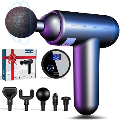 Pleasion Massage Gun Deep Tissue Muscle Massager 32 Speed 5 Heads