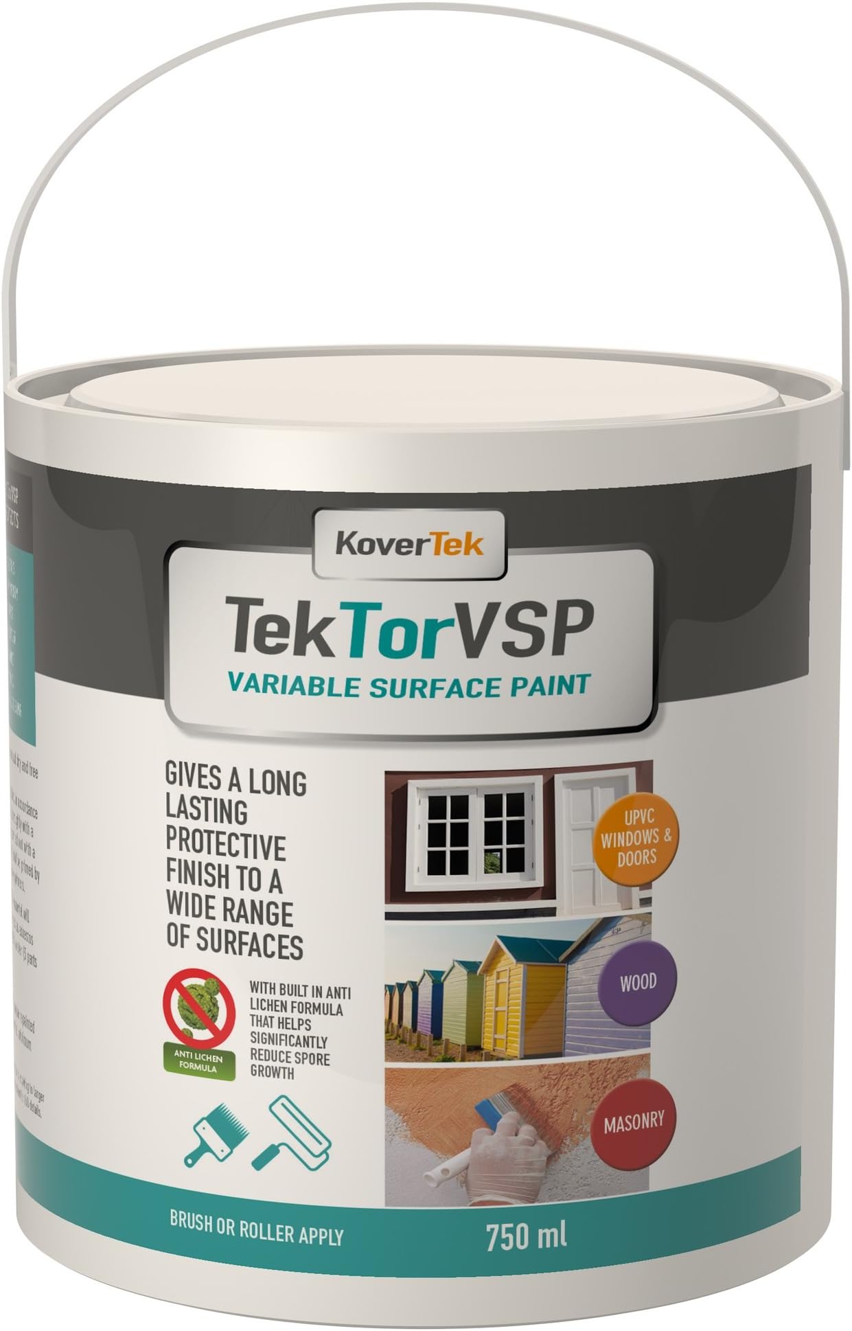 Exterior Paint & Primer In One (Variable surface Paint) For Masonry, Wood, Metal, UPVC (750ml Satin, Battleship Grey)