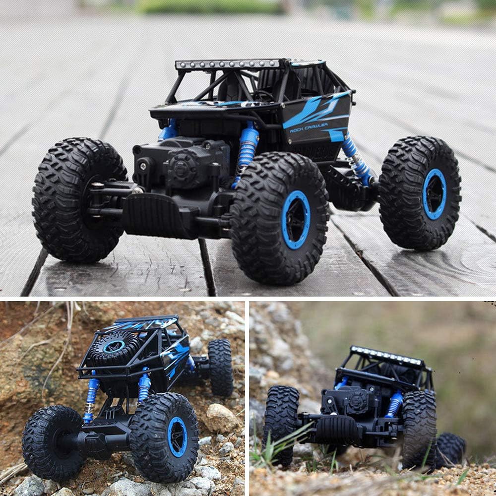 SZJJX RC Cars Off-Road Remote Control Car Trucks Vehicle 2.4Ghz 4WD Powerful 1: 18 Racing Climbing Cars Radio Electric Rock Crawler Buggy Hobby Toy for Kids Gift-Blue: Toys & Games