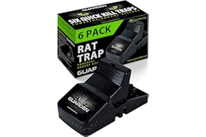Rat Trap Six Pack - Indoor and Outdoor Traps for Mice, Voles, Rats, Chipmunks - Easy to Set, Powerful Snap, Quick Kill - by Guarden