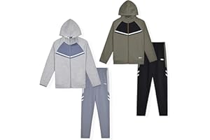 Hind Boys 4-Piece Hoodie and Sweatpant Set for Jogging and Track