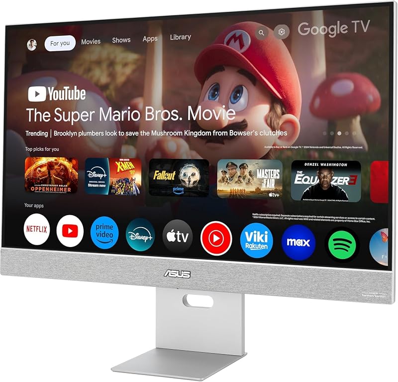 ZenScreen MS27UC Monitor 27", Ultra HD IPS (3840x2160), HDMI, DisplayPort, Hub USB, Compatibile con Google TV e con lo Streaming, 99% sRGB, Argento