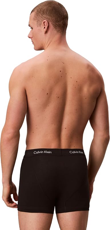 Herren 3er Pack Boxershorts Trunks Unterwäsche, Schwarz (Black W Black Wb), L