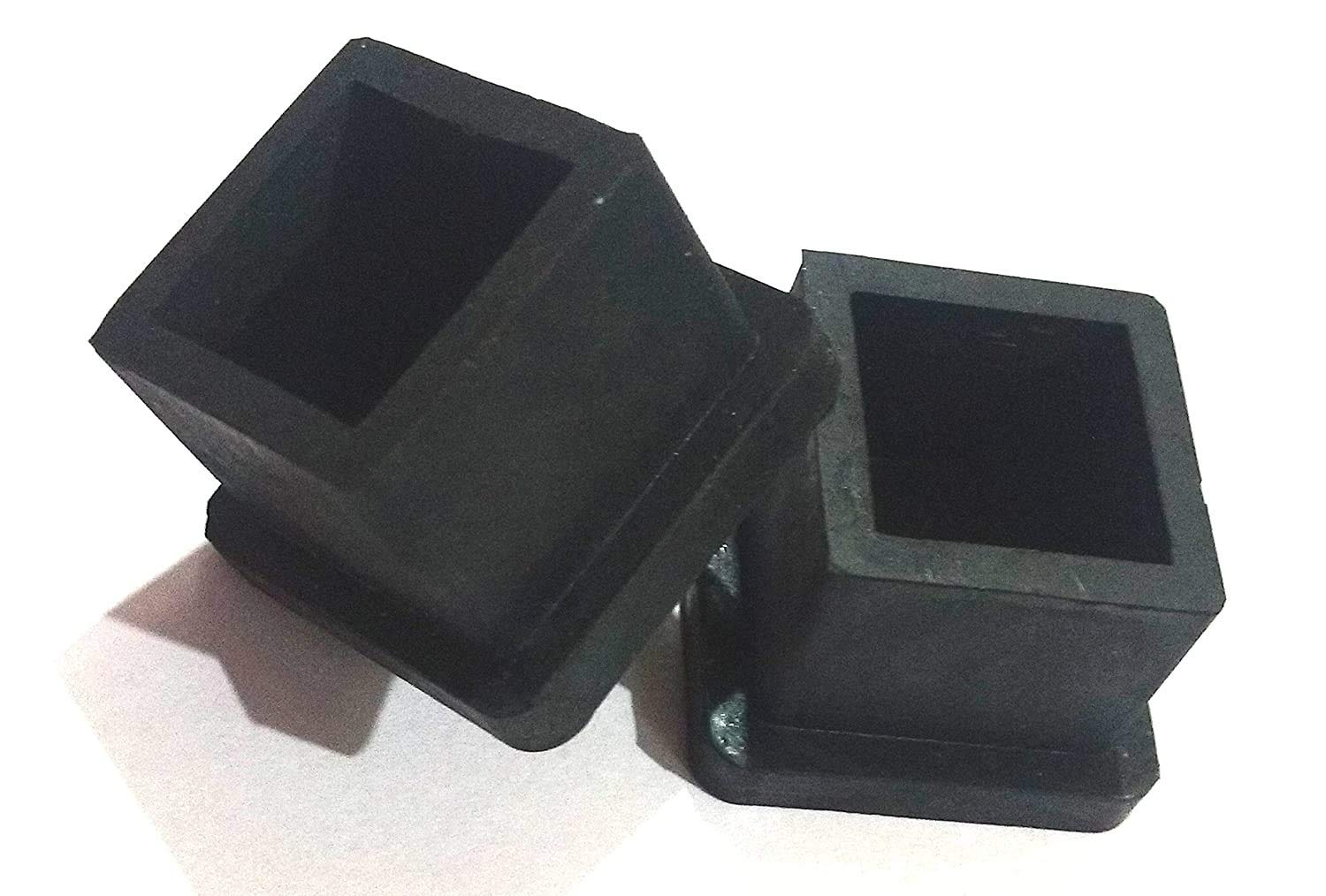 amk Square Rubber Furniture Feet Leg Cap (25 X 25 mm, Black) (Pack of