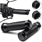Motorcycle Hand Grips Handlebar Grips Cable Throttle Fit for Harley &rsquo;02-&rsquo;17 VRSC, &rsquo;96-Later XL, &rsquo;08-&rsquo;13 XR, &rsquo;96-&rsquo;17 Dyna (Except FXDLS), &rsquo;96-&rsquo;07 Touring