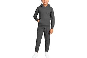 Quad Seven Boys Sweat Suit Set - 2 Piece Soft Fleece Pullover Hoodies and Athletic Cargo Jogger Sweatpants for Boys (5-18)