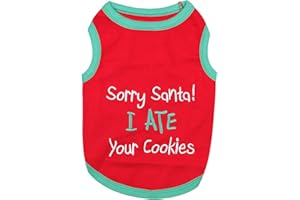 Parisian Pet Funny Christmas Holiday Dog Cat Pet Shirts Tee Tanks - Naughty or Nice, Santa Outfit, Elf Size, Santa's Helper, Sorry Santa I Ate Your Cookies (Sorry Santa I Ate Your Cookies, 3XL)