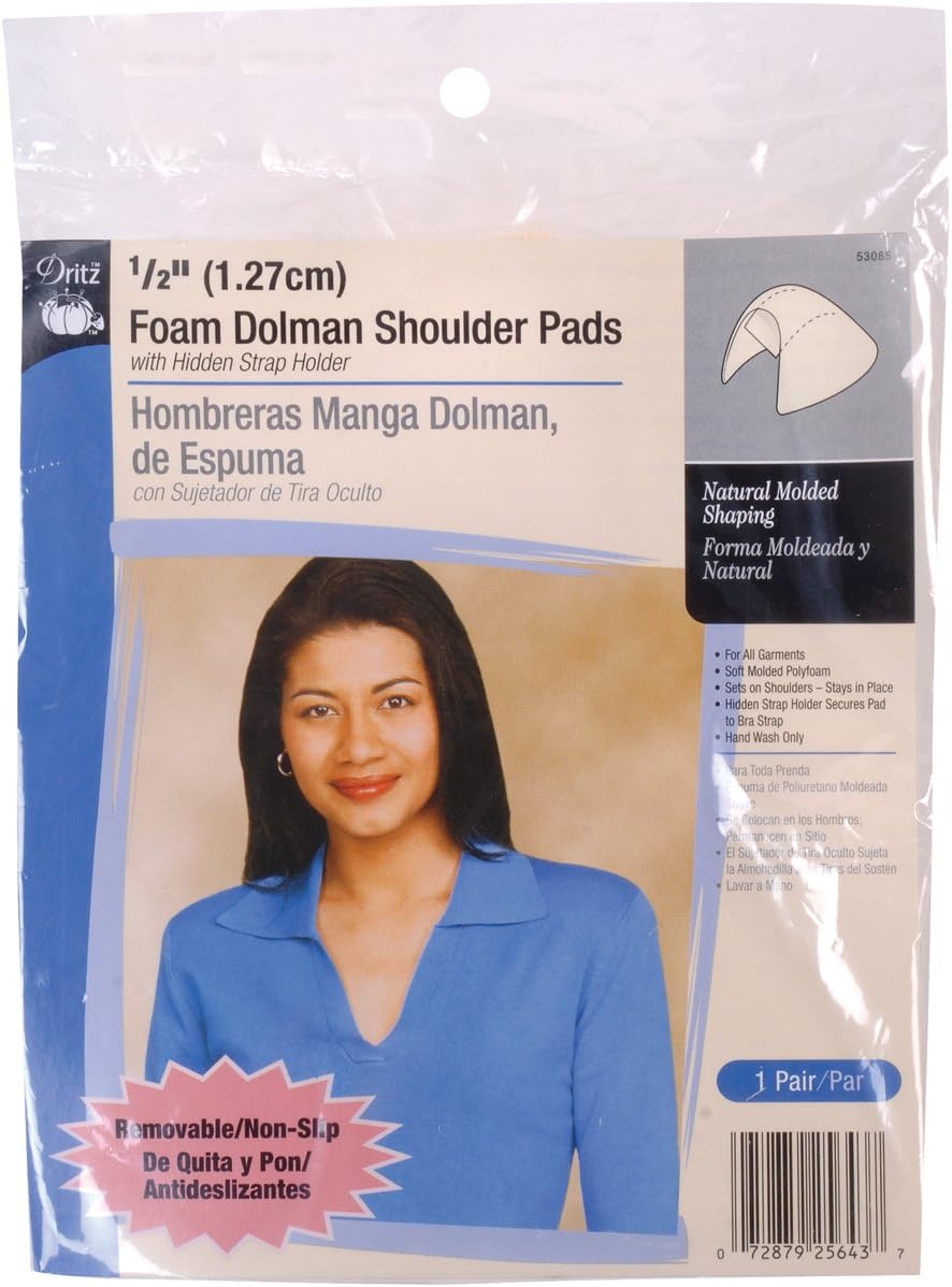 Dritz 53085 Shoulder Pads, Foam Dolman, 1/2-Inch, Natural