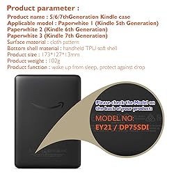 ERUNTO Case for 6-inch Kindle Paperwhite 1/2/3, TPU