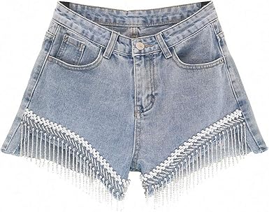 high waisted rhinestone shorts