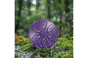 Steel Tongue Drum 3 Inch 6 Notes, Rain Drum Style Calming Percussion Instrument for Relaxation & Meditation, Musical Gift for