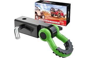 Nilight Shackle Hitch Receiver 2Inch 45000 LBs Breaking Strength 3/4" D Ring Shackle w/Trailer Hitch Pin Heavy Duty Solid Recovery Towing Kit for Trucks Jeeps Off-Road