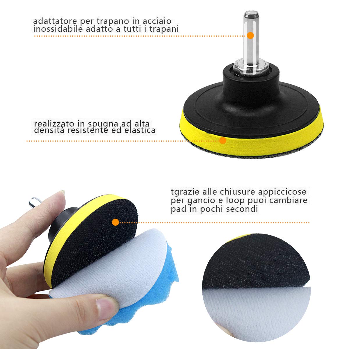 Microfibra Auto 152mm Lucidatura Pulizia Pad Disco Accessorio - Foto 4