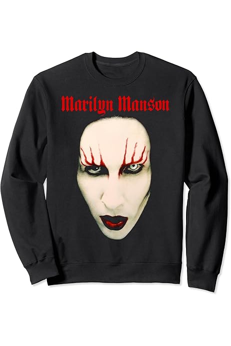 Amazon.com: Marilyn Manson – Big Face Red Lips Sweatshirt : Clothing, Shoes  \u0026 Jewelry