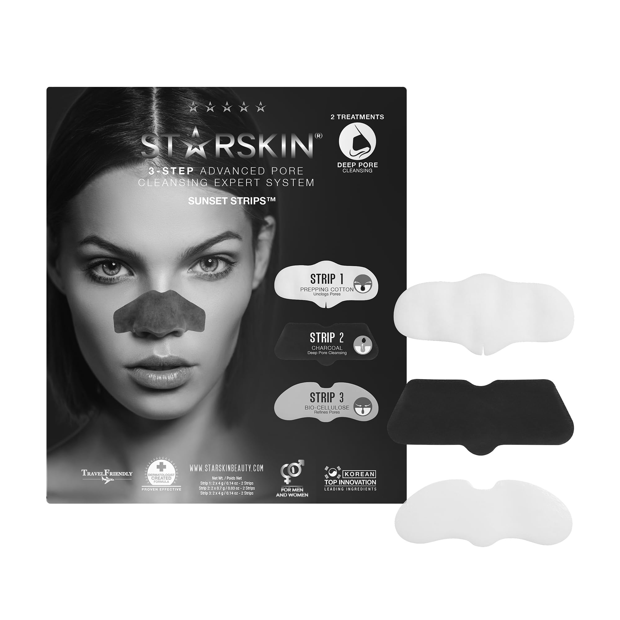 STARSKIN Sunset Strips™ 3-Step Advanced Pore Cleansing Expert System(2Treatment),